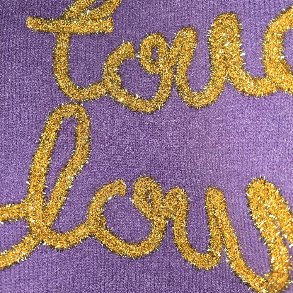 BiBi Purple Sweater with Gold Touchdown Design - Picture 3 of 4